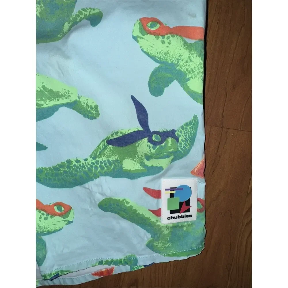 Chubbies The Boardie Ninja Turtles With Pizza Swim Shorts Men’s 35 No Liner